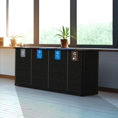 P&ocirc;le de tri Origin&trade; Infinity Quad Slimline 280 litres 4 flux de d&eacute;chets