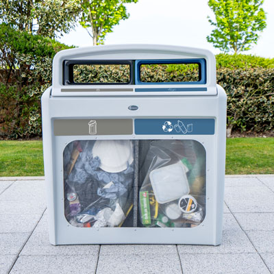 Poubelle de tri Nexus&reg; &Eacute;volution City Vision Duo 2 flux de d&eacute;chets