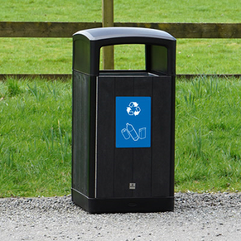 Origin Curve Mixed Recycling Bin in a rural environment