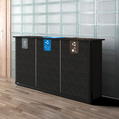 Origin&trade; Infinity Trio 210 liter Slimline recyclingstation 3 Afvalstromen