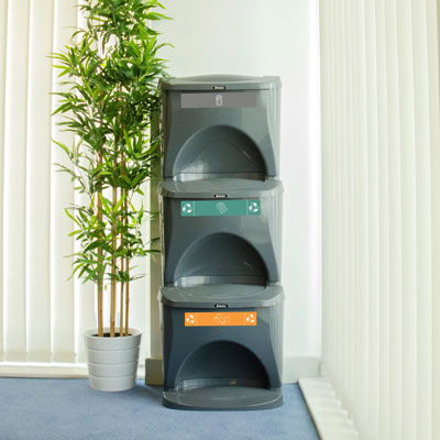 Nexus&reg; Stack 90 afvalscheidingsbak 90 liter - 3 afvalstromen