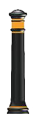 1 x 63 mm und/oder bis zu 3 x 12 mm bernsteinfarbene retroreflektierende Streifen