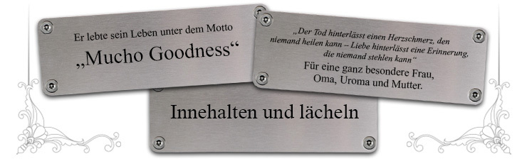 Beispiele f&uuml;r Gedenktafeln