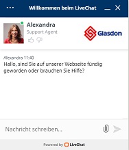 Glasdon Live Chat Einrichtung - sprechen Sie mit einem Experten