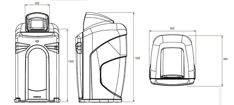Nexus&reg; City 240 Beh&auml;lter f&uuml;r Restabfall Ma&szlig;e