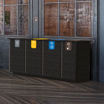 Origin&trade; Infinity Quad 400 Liter Recyclingstation 4 Abfallstr&ouml;me