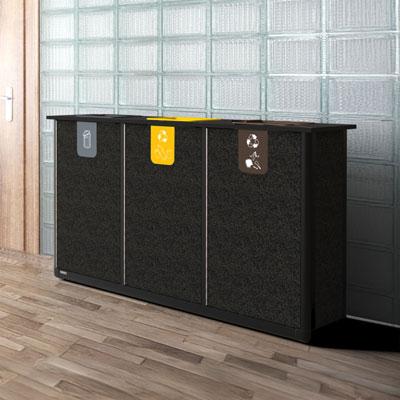 Origin&trade; Infinity Trio 210 Liter Slimline Recyclingstation 3 Abfallstr&ouml;me