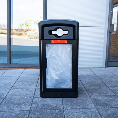 Origin&trade; Vision 110 durchsichtiger Recyclingbeh&auml;lter Aus recycelten Materialien hergestellt