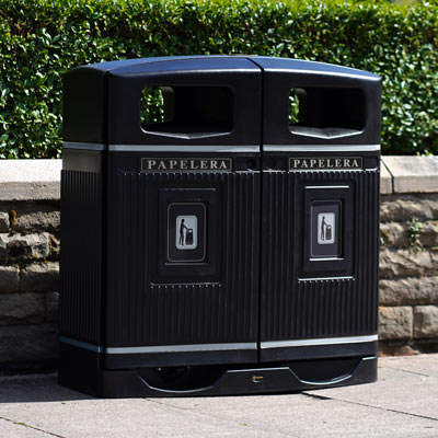 Papeleras urbanas dobles