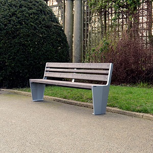 Vistra Seat with brown enviropol material and silver seat ends