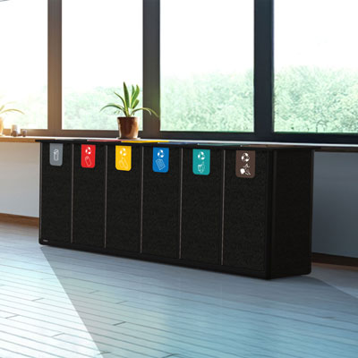 Estaci&oacute;n de reciclaje Origin&trade; Infinity Hexa de 420 litros 6 Compartimentos