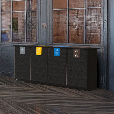 Estaci&oacute;n de reciclaje Origin&trade; Infinity Quad de 440 litros 4 Compartimentos
