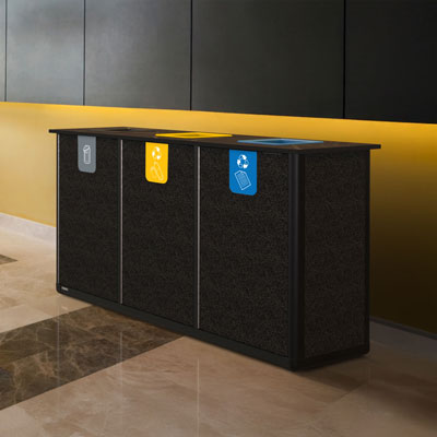 Estaci&oacute;n de reciclaje Origin&trade; Infinity Trio de 330 litros 3 compartimentos