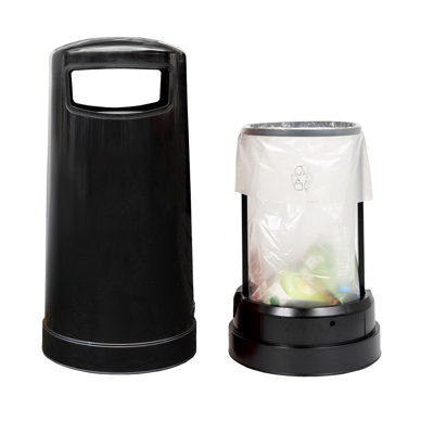 Papelera Topsy&trade; 65 & Express- Negra con Retenci&oacute;n de Sacos Papelera de 65 litros con sistema de retenci&oacute;n de sacos