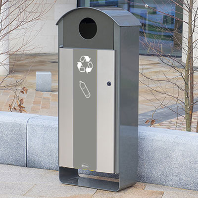 Papelera para reciclaje Electra&trade; Curve 60 de pl&aacute;stico