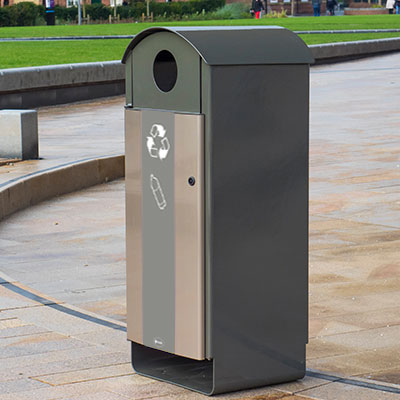 Papelera para reciclaje Electra&trade; Curve 85 de pl&aacute;stico