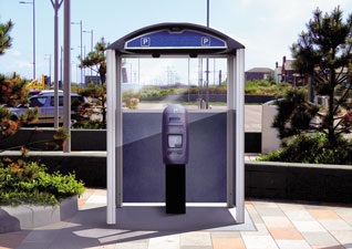 Abri Modus™ multi fonctions pour ticket machine payez et affichez dans un parking