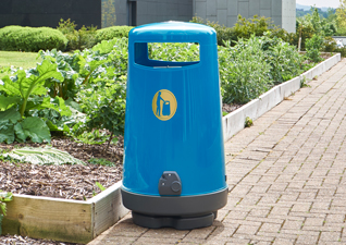 Poubelle d’extérieur Topsy™ 2000 bleu pour les écoles