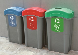 Poubelle de tri sélectif Eco Nexus® 60 litres pour canettes, alimentaire en papier à l’intérieur d’une entreprise l’energie