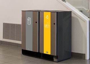 Poubelles de tri sélectif modulaire Electra™ 170 duo pour emballages et déchets
