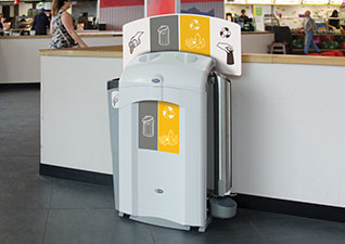 Poubelles de tri sélectif modulaire Nexus® 100 Duo pour déchets et gobelets