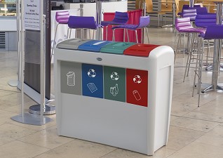Poubelles de tri sélectif modulaire Nexus® 100 Évolution pour déchets, journaux, verre et canettes