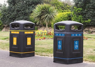 Poubelles de tri sélectif Glasdon Jubilee™ 240 Litres d’extérieur pour emballages et papier