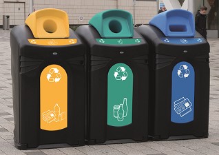 Poubelles de tri sélectif Nexus® City 240 litres d’extérieur pour emballages, le verre et journaux et magazines