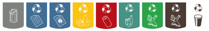Codes couleurs standard pour le recyclage et pictogrammes