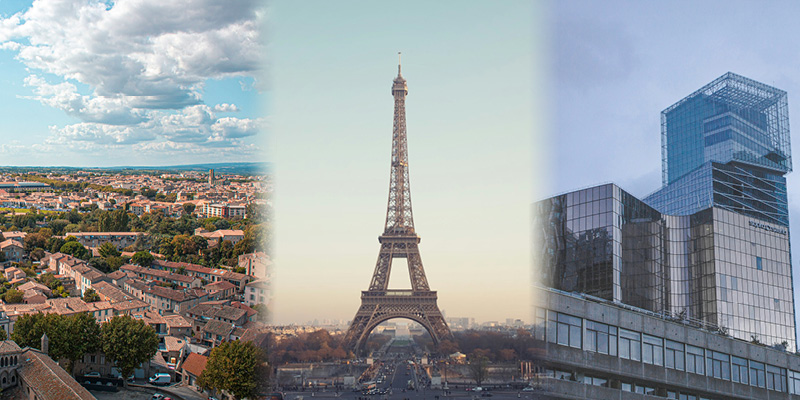 Collage de 3 paysages français