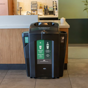 Le Collecteur de gobelets Nexus 100 con&ccedil;u pour Starbucks