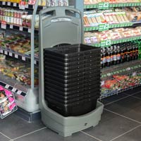 Mobile Basket Buddy&trade; Storage Unit in convenience store