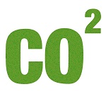 Le symbole vert CO2 sur un arri&egrave;re-plan blanc