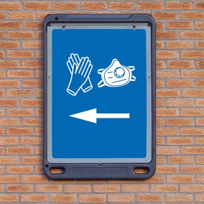 Panneau d'affichage Advocate&trade; pour EPI / information COVID-19