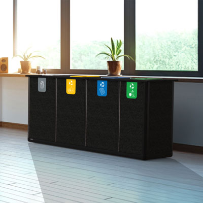P&ocirc;le de tri Origin&trade; Infinity Quad Slimline 280 litres 4 flux de d&eacute;chets