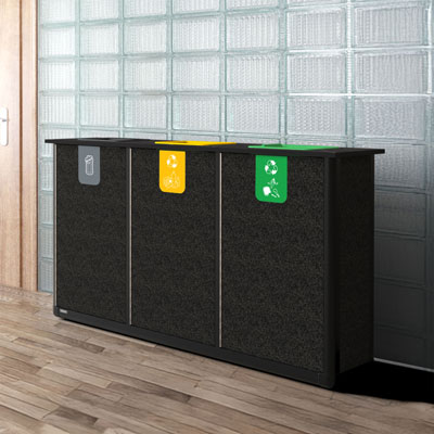 P&ocirc;le de tri Origin&trade; Infinity Trio Slimline 210 litres 3 flux de d&eacute;chets