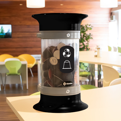 Poubelle pour la collecte de capsules de caf&eacute; Vision&trade; 5 Solution transparente d'une capacit&eacute; de 5 litres pour un tri efficace des capsules de caf&eacute;