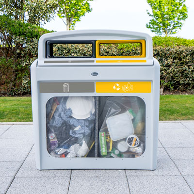 Poubelle de tri Nexus&reg; &Eacute;volution City Vision Duo 2 flux de d&eacute;chets