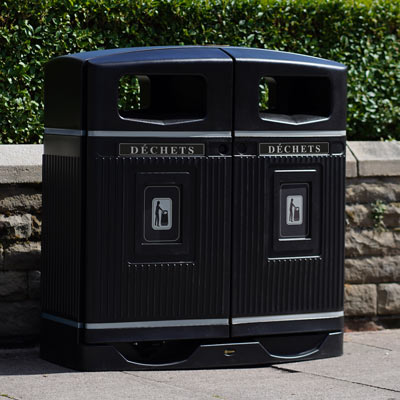 Poubelle urbaine Glasdon Jubil&eacute;&trade; Duo 220 Poubelle double