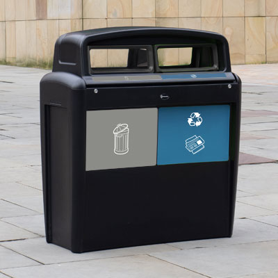 Poubelle de tri s&eacute;lectif Nexus&reg; &Eacute;volution City Duo 2 flux de d&eacute;chets