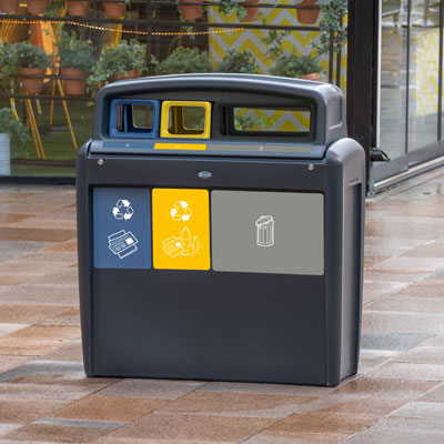 Poubelle de tri s&eacute;lectif Nexus&reg; &Eacute;volution City Trio 3 flux de d&eacute;chets