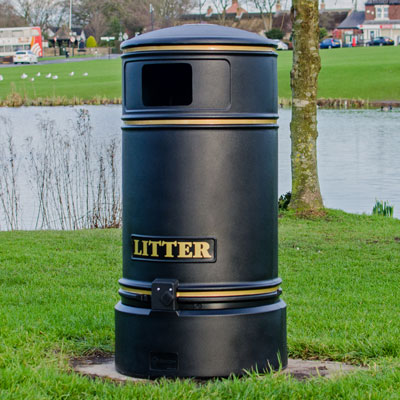 Restricted Aperture Outdoor Litter Bins