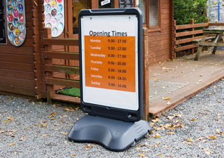 Advocate™ poster sign with large double-sided area display for parks