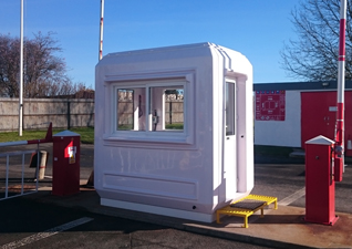 Genesis™ GRP kiosk barrier station outside a housing block carpark