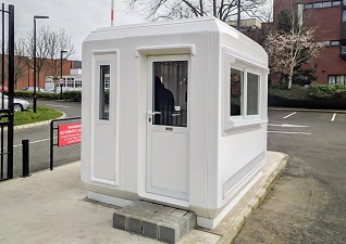 Genesis™ Kiosk Security Gatehouse in with door and windows at security point