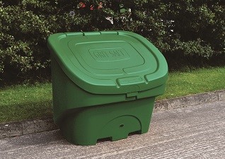 Nestor™ 400 litre deep green grit salt storage bin on park car park