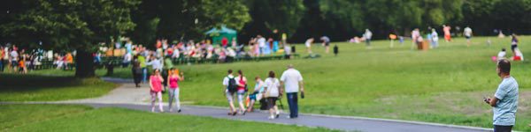 Parks and outdoor spaces beginning to get busier again after lockdown with visitors