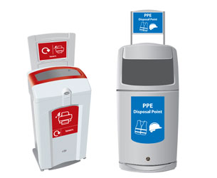 Nexus 100 Recycling Bin with personalised graphcis for non-recyclable waste