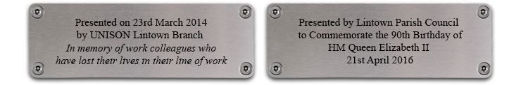 Example of laser etching memorial plaques