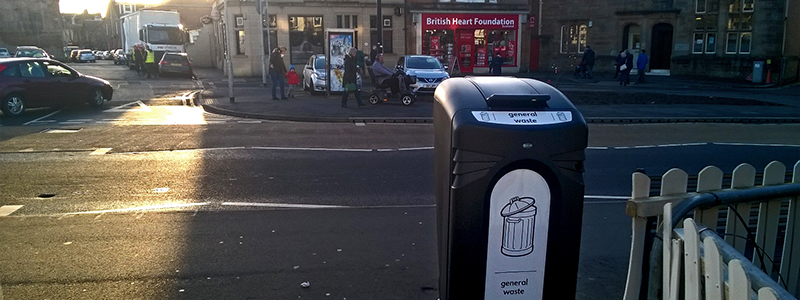 The Glasdon Nexus® City 140, 240 and Nexus® 360 litter bins